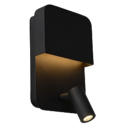 LED Wandleuchte BOXER, 1x10W, 3000K, Mit USB-Ladepunkt, schwarz