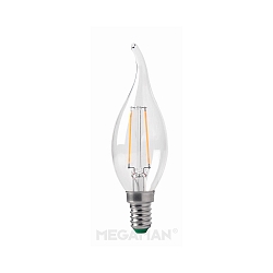 LED Filament Windsto�-Kerzenform C35T, E14, 3W 2700K 250lm, klar