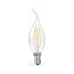LED Filament Windsto�-Kerzenform C35T, E14, 4W 2700K 400lm, klar