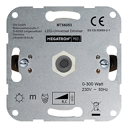 LED Universal Dimmer, 0-300W, 1,3A, IP20, ohne Abdeckung, mit Dimmer Wellen-Adapter