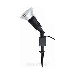 Ground spike luminaire CAPPI, IP44, for 1x Outdoor LED E27 PAR38 max. 16W, black, incl. power lead 300cm