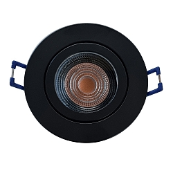recessed housing DECOCLIC 68MM / GU10 + GU5.3 round, rigid, black matt