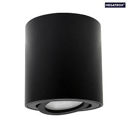 downlight cylindrical, swivelling, wired through GU10 IP20, black dimmable