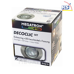 Recessed ring set DECOCLIC, round, opening  6.8cm, incl. socket + MM26622, brushed iron