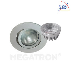 Recessed ring set DECOCLIC dim2warm, round, opening  6.8cm, incl. socket + MM76742, silver