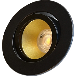 ceiling recessed luminaire DECOCLIC round, swivelling IP20, gold, black dimmable