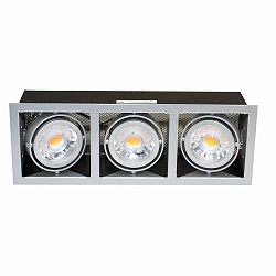 Recessed LED luminaire LED MINI KARDAN E3, 3x7W 3000K 24�, CRi>90, dimmable, matt titatium