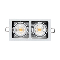 recessed luminaire LED MINI KARDAN E2 BIO 2 flames, swivelling, dimmable IP40, clear, black