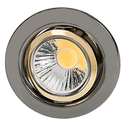 Recessed spot DOWNLIGHT C 3840, � 7cm, swiveling, black chrome / golden inner ring