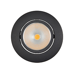 LED Einbau-Spot 5068 ECO FLAT, IP40, � 8.8cm, AMP 350mA, ohne BG, dimmbar, CRi >90, starr, 8W 3000K 38�, Schwarz matt