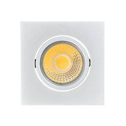LED Einbau-Downlight A 5068Q T FLAT, 8.8 x 8.8cm, COB, 8W 3000K 38�, CRi >90, schwenkbar, dimmbar C, Chrom matt