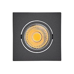 LED Einbau-Downlight A 5068Q T FLAT, 8.8 x 8.8cm, COB, 8W 3000K 38�, CRi >90, schwenkbar, dimmbar C, Schwarz matt