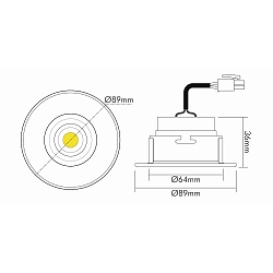 LED Downlight 5068 ECO FLAT BIO, rund, 38�, 7,5W, 2700K, IP40, blendfrei, wei� matt
