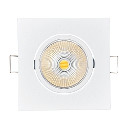 LED Einbau-Spot 5068Q DTW, 8.8 x 8.8cm, AMP 350mA, 9.5W 38�, CRi >90, Dim-To-Warm, schwenkbar, ohne BG, Wei� matt 