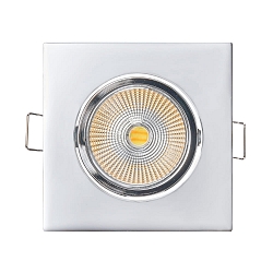 LED Einbau-Spot 5068Q DTW, 8.8 x 8.8cm, AMP 350mA, 9.5W 38�, CRi >90, Dim-To-Warm, schwenkbar, ohne BG, Chrom