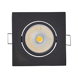 LED Einbau-Spot 5068Q DTW, 8.8 x 8.8cm, AMP 350mA, 9.5W 38�, CRi >90, Dim-To-Warm, schwenkbar, ohne BG, Schwarz matt
