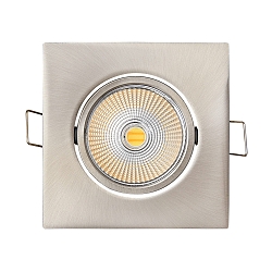 LED Einbau-Spot 5068Q DTW, 8.8 x 8.8cm, AMP 350mA, 9.5W 38�, CRi >90, Dim-To-Warm, schwenkbar, ohne BG, Nickel geb�rstet