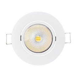 LED Einbau-Spot 5068 DTW, � 8.8cm, AMP 350mA, 9.5W 38�, CRi >90, Dim-To-Warm, schwenkbar, ohne BG, Wei� matt 