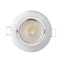 LED Einbau-Spot 5068 DTW, � 8.8cm, AMP 350mA, 9.5W 38�, CRi >90, Dim-To-Warm, schwenkbar, ohne BG, Chrom