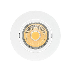LED Downlight A 5068 T FLAT BIO, rund, 38�, 8W, 5000K, IP40, schwenkbar, dimmbar, wei� matt
