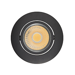 LED Downlight A 5068 T FLAT BIO, rund, 38�, 8W, 5000K, IP40, schwenkbar, dimmbar, schwarz matt