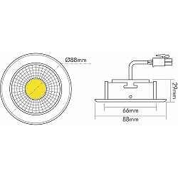 LED Downlight A 5068 T FLAT BIO, rund, 38�, 8W, 5000K, IP40, schwenkbar, dimmbar, nickel geb�rstet