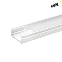 Alu U-Profil 2 OP, für LED Strips bis 1.2cm Breite, inkl. opalem Cover, 200cm, weiß matt