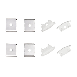 Ersatzkit f�r Alu T-Profil 2 TP/OP, Endkappen + Befestigungsclips, wei�