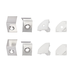 Ersatzkit f�r Alu Eck-Profil 2 TP/OP, Endkappen + Befestigungsclips, wei�