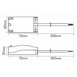 Anschlussbox 230V L-N-PE mit 20cm Kabel (L,N), IP20, SK1, 1 Eingang / 2 Ausg�nge, max. 16A