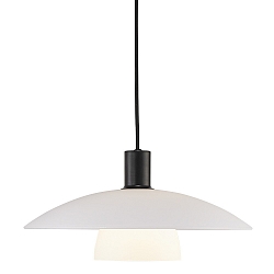 Pendelleuchte VERONA, E27, IP20, schwarz, Glas opal wei�