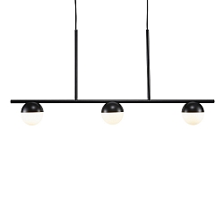 Pendant luminaire CONTINA, 3 flames, G9, IP20, glass opal white, black