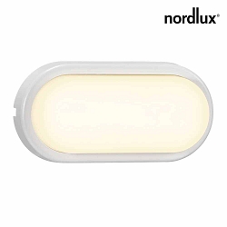 LED Outdoor Wall luminaire CUBA BRIGHT, oval, 14W, 3000K, 1600lm, IP54, white, glass opal white