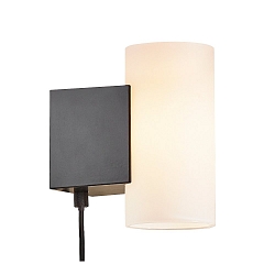 LED Wandleuchte MONA, 10W, 2700K, 800lm, IP20, 3-Stufen dimmbar, Glas opalwei�, schwarz