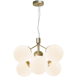 Pendant luminaire IVONA, 6 flames, E27, brass
