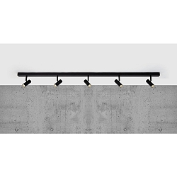 LED Ceiling luminaire OMARI Spot track, 5 flames, 3,2W, 2700K, black