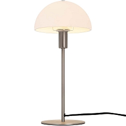 Table lamp ELLEN, E14, shade opal, brushed