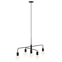 Pendant luminaire GLOOM, 5 flames, E27, black