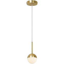 Pendant luminaire CONTINA, G9, opal, brass