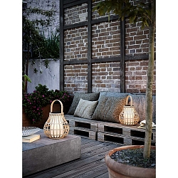 LED Solarleuchte LEO TO-GO, IP44, 4W 2700K 240�, mit Ladefunktion per USB-Port, mit D�mmerungssensor, Bambus