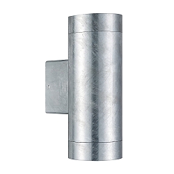 outdoor wall luminaire TIN MAXI DOUBLE GU10 IP54, mat, galvanised 