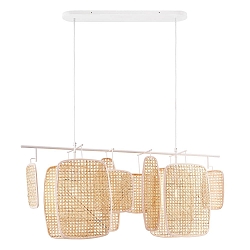 Pendelleuchte BALI, 2-flammig, E27, dimmbar, wei�/beige