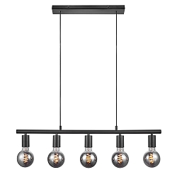 Spotschiene PACO, 5-flammig, E27, IP20, schwarz