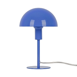 Tischleuchte ELLEN MINI, IP20, � 16cm / H�he 25cm, E14 (exkl.), Metall, transparentes Kabel mit Schalter, blau