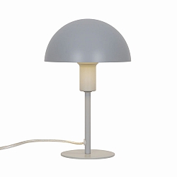 Tischleuchte ELLEN MINI, IP20, � 16cm / H�he 25cm, E14 (exkl.), Metall, transparentes Kabel mit Schalter, grau