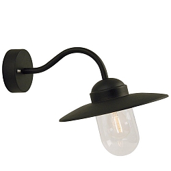 Au�enwandleuchte LUXEMBOURG, IP54, E27 max. 60W, Metall + Stallglas, schwarz