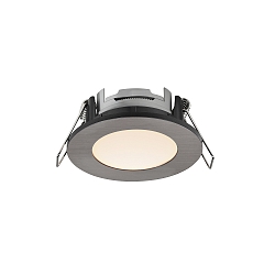 LED Einbaustrahler LEONIS, 1er Set, 110�, 4,5W, 2700K, 345lm, IP65, nickel geb�rstet
