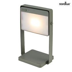 battery table lamp SAULIO IP44, olive green dimmable