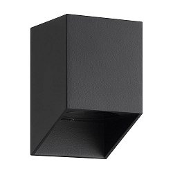 Outdoor Wandleuchte NICO, eckig, GU10, IP54, IK03, dimmbar, schwarz