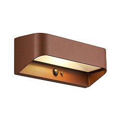 LED Solar-Wandleuchte MARCELLIO, IP54, Aufbau, mit Sensor, 5W 3000K 400lm, braun